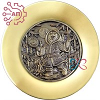 Тарелка сувенирная с 3D вставкой из гипса Медведь шаман 34903 34903