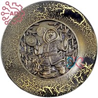 Тарелка сувенирная с 3D вставкой из гипса Медведь шаман 34903 34903