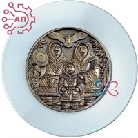 Тарелка сувенирная с 3D вставкой из гипса Семья медведей 34904 34904