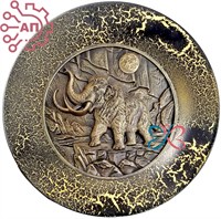 Тарелка сувенирная с 3D вставкой из гипса Мамонт 34906 34906