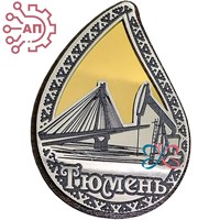 Магнит III с гравировкой дерево + пластик Капля достопримечательности Тюмень 34908 34908