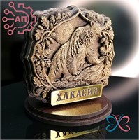 Статуэтка из гипса Медведь на камне Хакасия, Красноярск 34960 34960