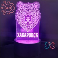 3D светильник- ночник печать с лаком Медведь Хабаровск 34984 34984