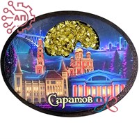 Магнит II с хрусталем Достопримечательности Коллаж Саратов 33290 33290