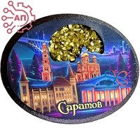 Магнит II с хрусталем Достопримечательности Коллаж Саратов 33290 33290