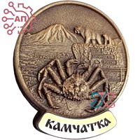 Магнит из гипса Круг с медведями и крабом Камчатка 32917 32917