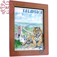 Магнит II серии "Акварель" Достопримечательности коллаж Хабаровск 35031 35031