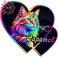 Магнит I Неон голограмма Сердце с котом Саратов 32610 32610