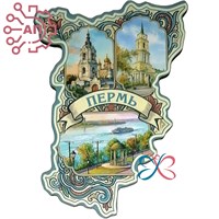 Магнит I Ажурная Карта коллаж Пермь 30588 30588