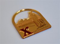 Купить магнитик зеркальный комбинированный золотая арка с видами города и памятником - фото 9904