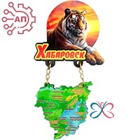 Магнит I качели Тигр с картой Хабаровск 35087 35087