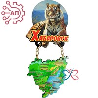Магнит I качели Тигр с картой Хабаровск 35087 35087