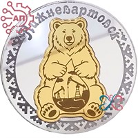 Магнит зеркальный комбинированный Этно Медведь с каплей нефти Нижневартовск 35103 35103