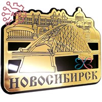 Магнит II зеркальный на пластике (Ш) Мост коллаж Новосибирск 35115 35115