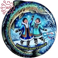 Магнит со смолой Круг с рыбой Этно дети Нижневартовск 35124 35124