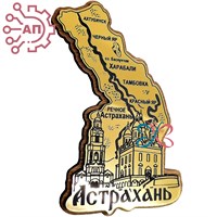 Магниты с гравировкой фанера + пластик Карта Астрахань 35215 35215