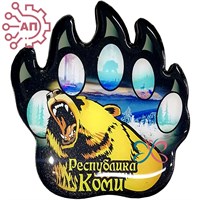 Магнит со смолой Лапа медведя Республика Коми, Сыктывкар 35238 35238