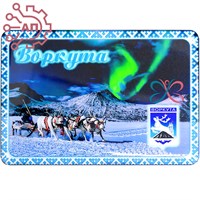 Шкатулка малая резная со смолой Упряжка Воркута 35274 35274