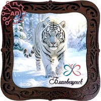 Шкатулка квадратная со смолой Тигры Благовещенск 35319 35319